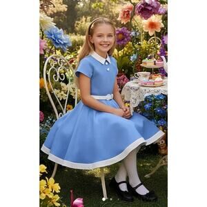 Girls Alice in Wonderland Dress Costume 11 12 L Retro Vintage Look Boutique
